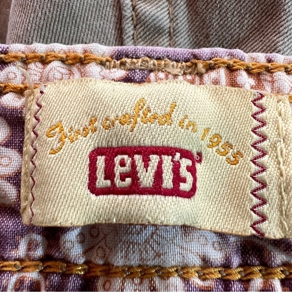 LEVI’S VINTAGE KHAKI FLARE PANTS. White label, no tab. Size 16M. 2 slit pockets - Picture 8 of 9